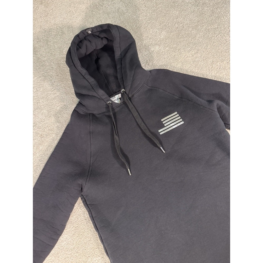 Good American "The Icon" Black Metallic Hoodie Heavy Cotton Woman's 0/0 XS/S
